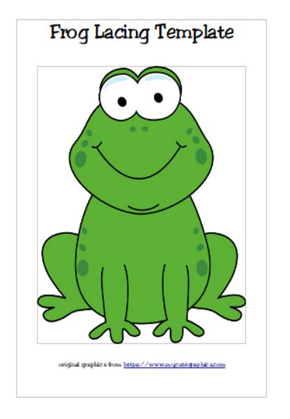 kids lacing template frog
