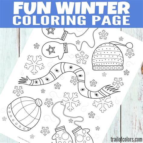 printable winter coloring page  kids trail  colors