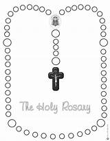 Rosary Coloring Pray sketch template