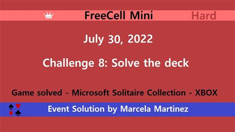 freecell mini game  july   event hard youtube