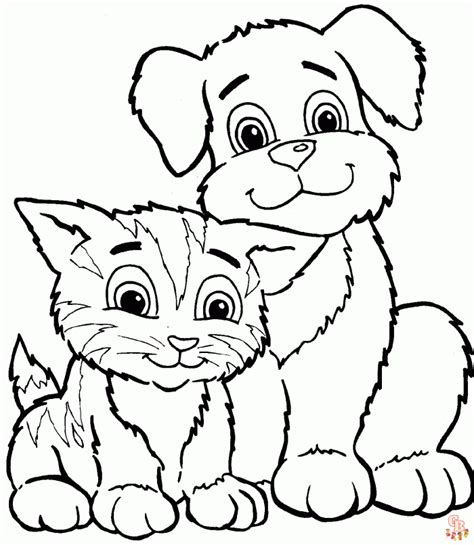 dogs  cats coloring pages  kids gbcoloring