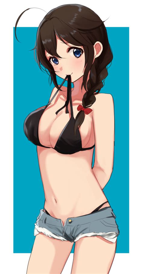 kancolle shigure by sinsihukunokonaka anime kancolle swimsuits