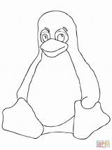 Coloring Penguin Tux Pages Printable Linux Family Drawing Emperor Color Getdrawings sketch template