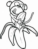 Banana Coloring Pages Kids Monkey Bananas Choose Board sketch template