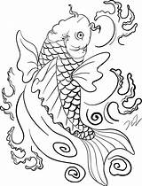 Koi Fish Coloring Pages Drawing Printable Pez Outline Peces Step Para Colorear Tattoo Carp Arte Deviantart Clipart Getdrawings Color Drawings sketch template