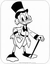 Ducktales Coloring Scrooge Pages Mcduck Duck Dewey Louie Printable Huey Disneyclips Posing Cane His Kids sketch template