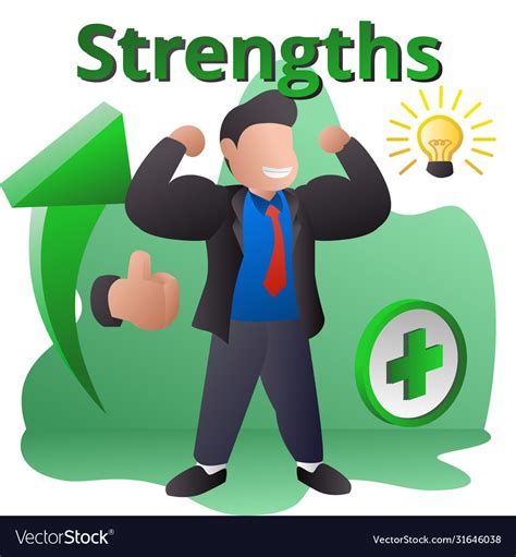 strengths powerful man  successful business vector image