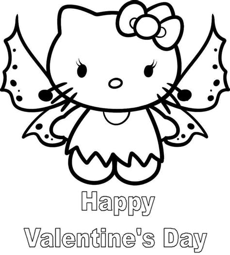 kitty valentines day coloring pages  getcoloringscom