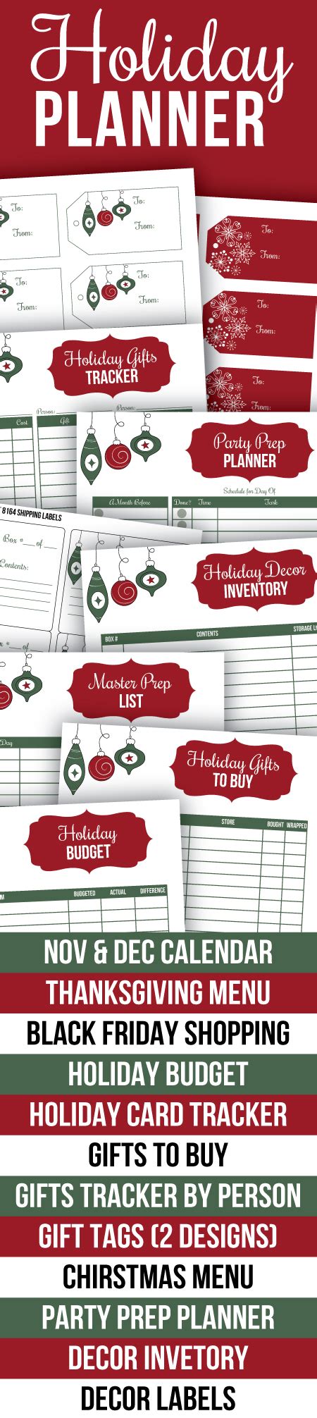 new printable holiday planner i heart planners