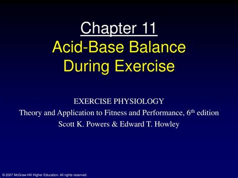 ppt chapter 11 acid base balance during exercise