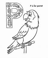 Coloring Pages Parrot Alphabet Bird Abc Activity Letter Cartoon Printable Animals Sheets B870 Sheet Print Kids Pp Color Objects Popular sketch template