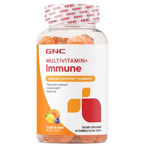 gnc multivitamin immune gummies  ct unisex vitamin  support assorted fruit flavors