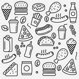 Doodle Pngtree Rapida Alimentos Dibujado Burger Sellos sketch template