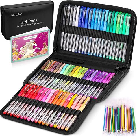 gel pens  adult coloring books  pack artist colored marker pens