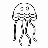 Jellyfish Outline Clipart Cliparts Line sketch template