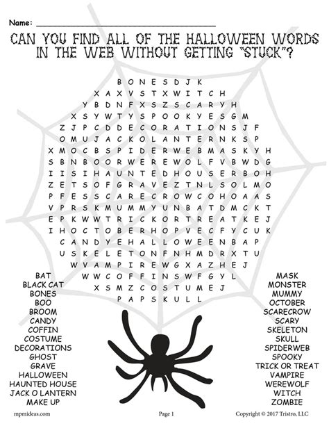 printable halloween word search supplyme