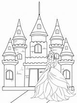 Schloss Prinzessin Ausmalbild Chateau Ausmalen Malvorlage Devant Princesse Prinzessinnen Einhorn Burg Ihrem Märchenschloss Kostenlose Colorear Zauberhafte sketch template
