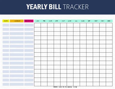 bill tracker printables   top   monthly payment