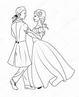 Couple Waltz Pareja Tango Colorear Vals Bailando Kolorowanka Taniec Walc Bailarines Vestido sketch template