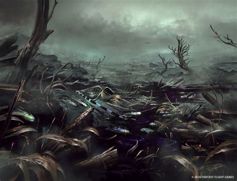 flooded battleground  nele diel fantasy battle dark fantasy art