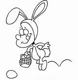 Coloring Easter Pages Hopping Bunny Egg Found sketch template