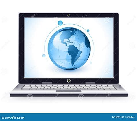 laptop en bol vector illustratie illustration  geisoleerd