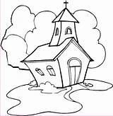 Church Coloring Pages Painting Color House Worship Bell Tower Outline Place Tocolor sketch template