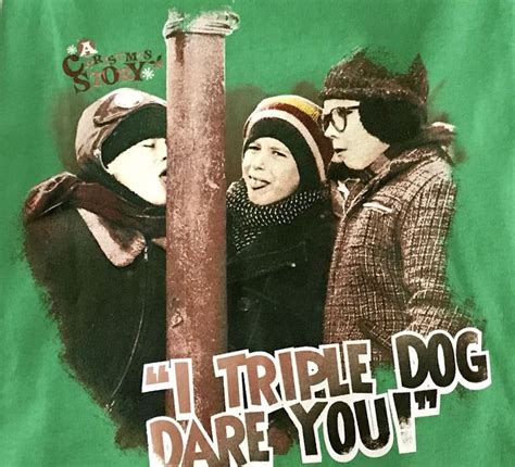classic christmas story  triple dog   xl green  shirt ralphie christmasstory graphictee