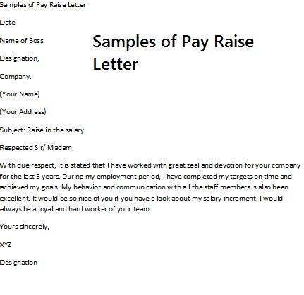 salary increase letter  employer