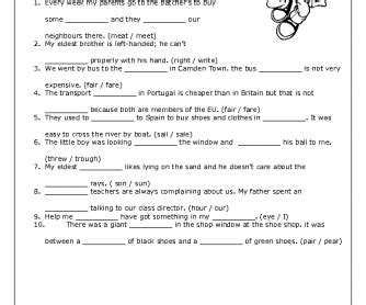 homophones worksheet ii