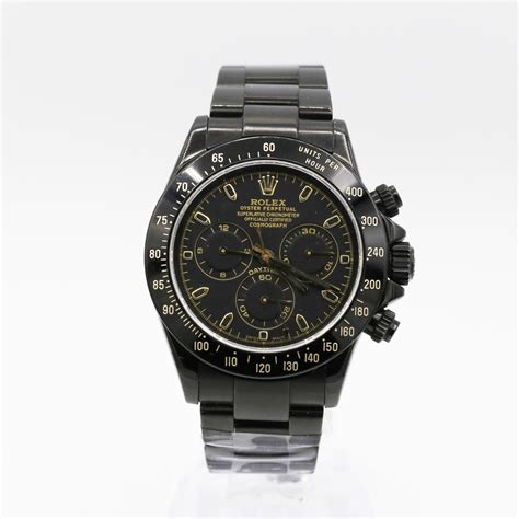 rolex daytona  pvd coated stainless steel black dial