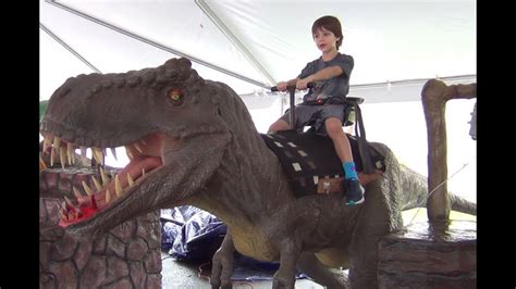 jurassic quest riding dinosaurs very cool youtube