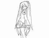 Miku Coloring Hatsune Vocaloid Coloringcrew Pages sketch template
