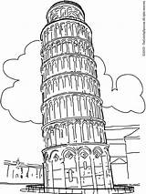 Tower Pisa Leaning Coloring Pages Colouring Wonders sketch template