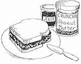 Sandwich Coloring Drawing Peanut Butter Jelly Pages Clipart Cliparts Food Jam Clip Print Printable Peanuts Library Kids Sweet Clipartbest Drawings sketch template