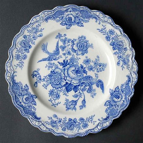 crown ducal china crown ducal bristol blue luncheon plate  blue dinnerware fine china