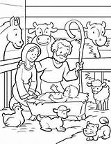 Nativity Coloring Pages Kids Printable Scene sketch template