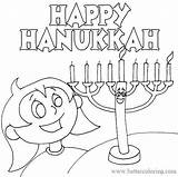 Hanukkah Coloring Pages Kids Sheets Happy Girl Printable Dreidel Hannukah Menorahs Colouring Color Menorah Print Chanukah Christmas Animated Candle Jewish sketch template