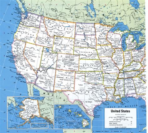 usa political map    detailed large scale big  cities towns