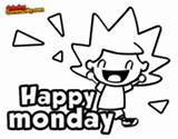 Coloring Happy Monday Tuesday Days Week Wednesday Coloringcrew Pages sketch template