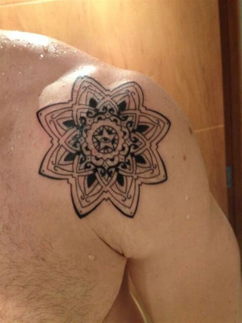 elegant mandala shoulder tattoos
