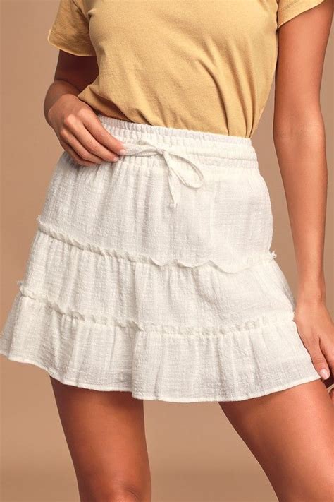 sunny outlook ivory tiered ruffled mini skirt mini skirts ruffled