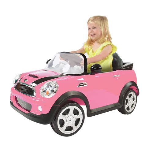 rollplay  volt mini cooper ride  toy battery powered kids ride  car pink walmartcom