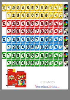 uno playing cards mini printables