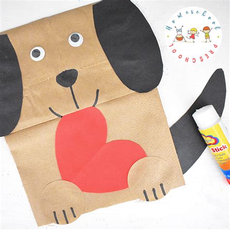 paper bag dog valentine craft  kids