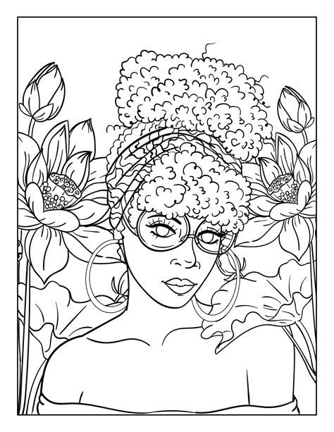 black  white drawing   woman  flowers   hair wearing