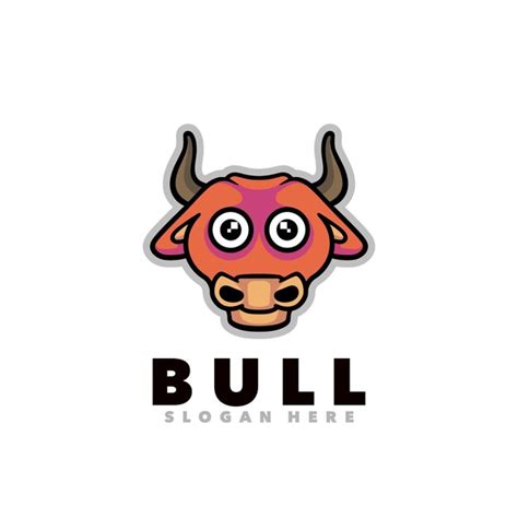 premium vector cute bull mascot cartoon logo