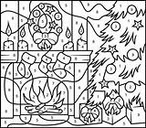 Fireplace Coloritbynumbers Nach Colouring Inglese Colorare Numeri Elf Kindergarten Rechnen Números Zahlen Bambini Math Access sketch template