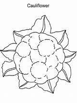Cauliflower Coloring Pages Drawing Getdrawings Vegetables Print Kids Recommended sketch template