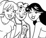 Archie Coloring Betty Veronica Close Pages Wecoloringpage Comics Face sketch template